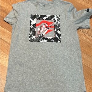 Nike Kids Gray and Red Graphic Tee